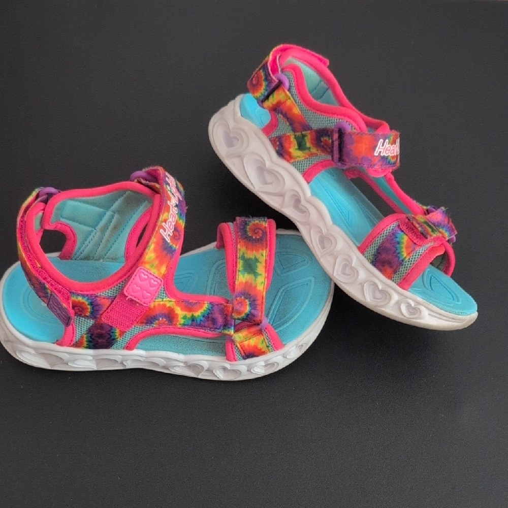 Pink and Blue Sport Sandals with Velcro Straps